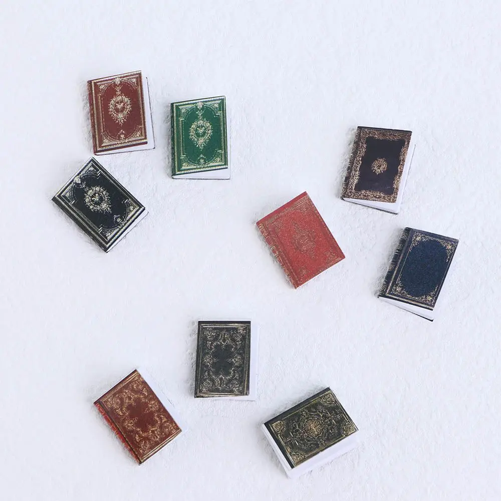 

Pretend Play Vintage Retro European Style Notebook Miniature Dollhouse Decoration Mini Books