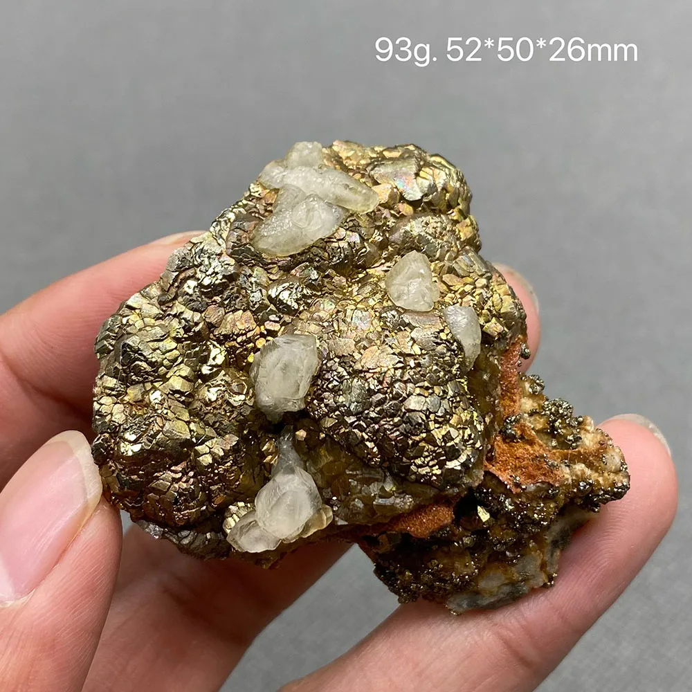 100% Natural Yellow Calcite Gem Grade Crystal Pyrite Rough Ore Specimens from Hubei Province, China