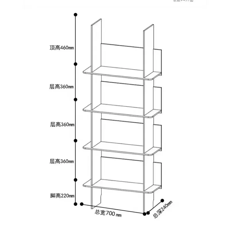 Transparent acrylic four-layer storage rack, simple modern home storage display rack