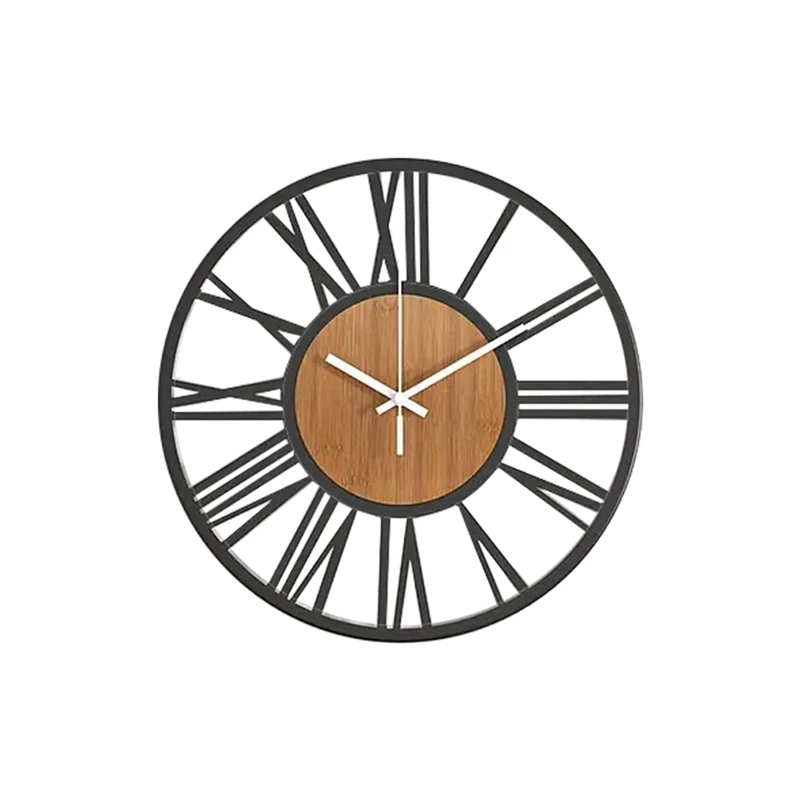 

Wall Clock For Living Room Decor 16 Inches Silent Non Ticking Wood Clocks For Dining Room,Bedroom Clock Wall Decor