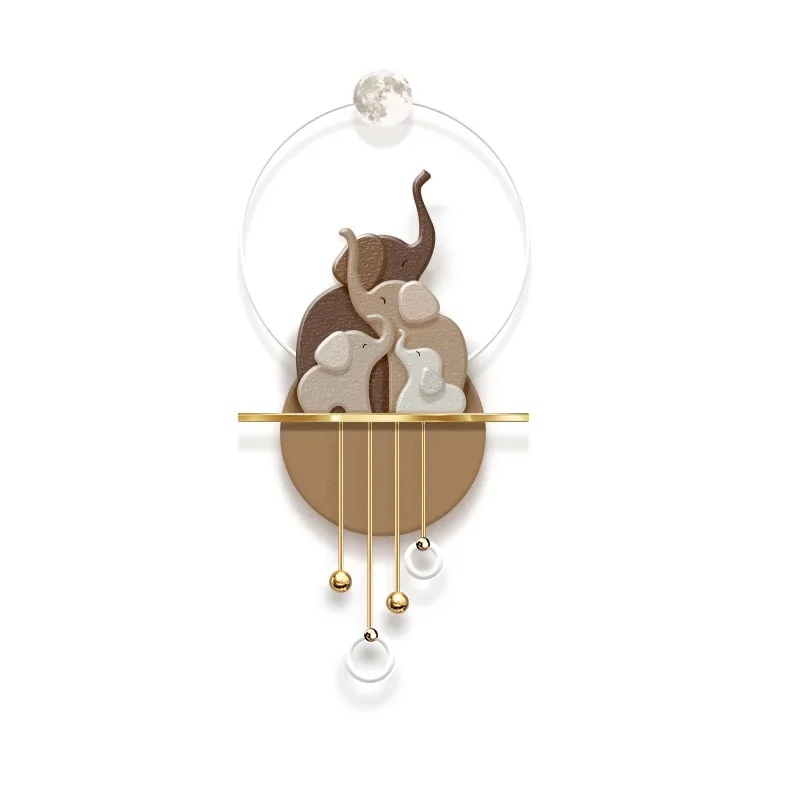 

Elephant entrance decorative painting cream wabi wind corridor end three-dimensional led hanging painting meaning good luminous