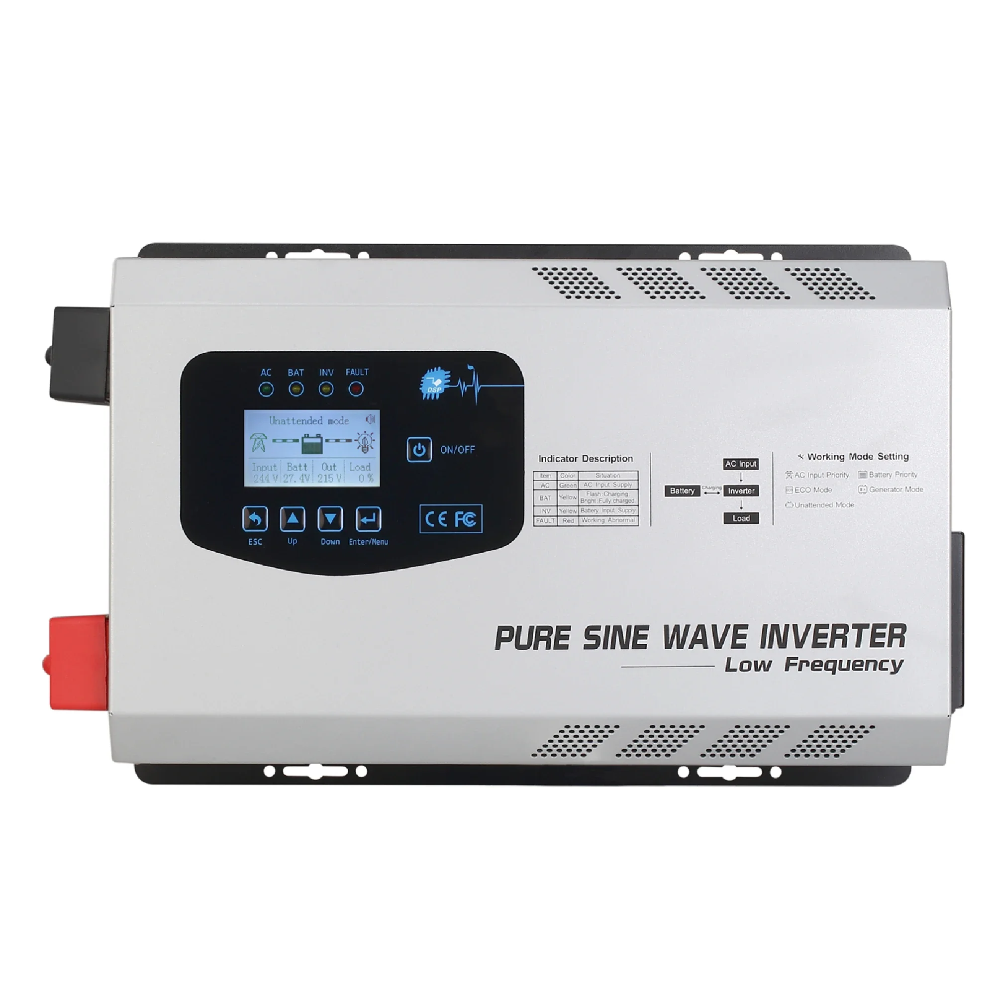 Off Grid 2000w Inverter 24vdc 220vac Pure Sine Wave Inverter 2kw