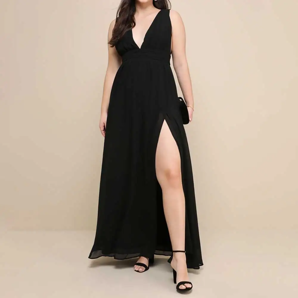 

Сексуальное вечернее платье без рукавов с v-образным вырезом и открытой спиной с разрезом по бокам для женщин, платья для выпускного вечера, платья подружки невесты на свадьбу, вечерние платья