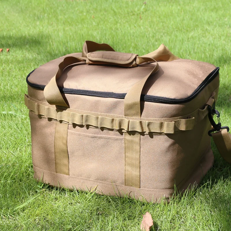 Foldable Oxford Cloth Camping Storage Bag Tactical Gear Organizer Picnic Cookware Tool Bag Waterproof Outdoor Travel Tote