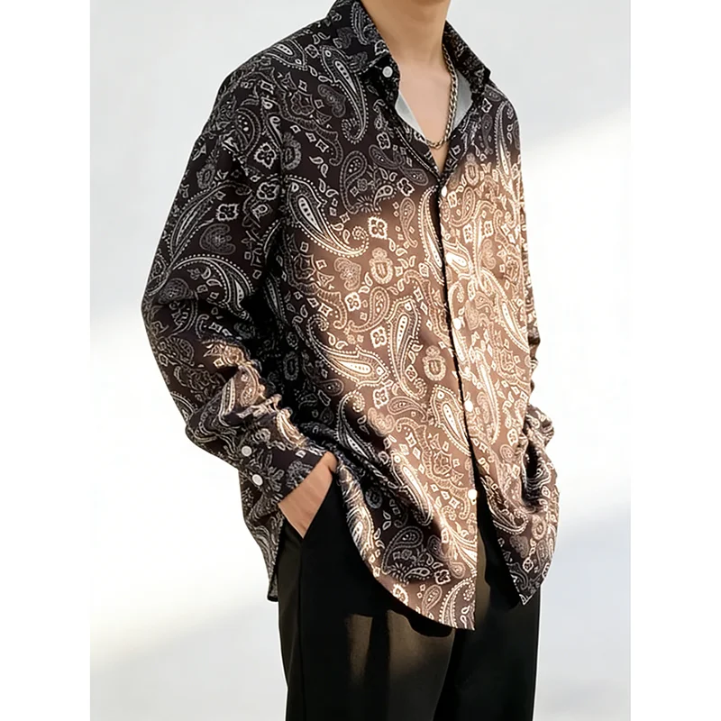 

Men Bandana Shirt Short Sleeve Male Shirt Tee Shirt Harajuku Blouse Korean Clothing Men's Fashion Shirt Elegant Cardigan Summer