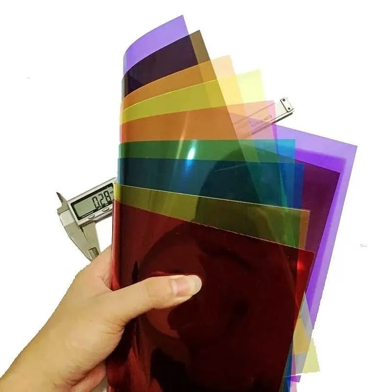 10 Pcs A4 Size Colored Translucent Plastic Sheet, 0.5mm Thick PVC/PP Sheet 297mm X 210mm for Office DIY Cutting
