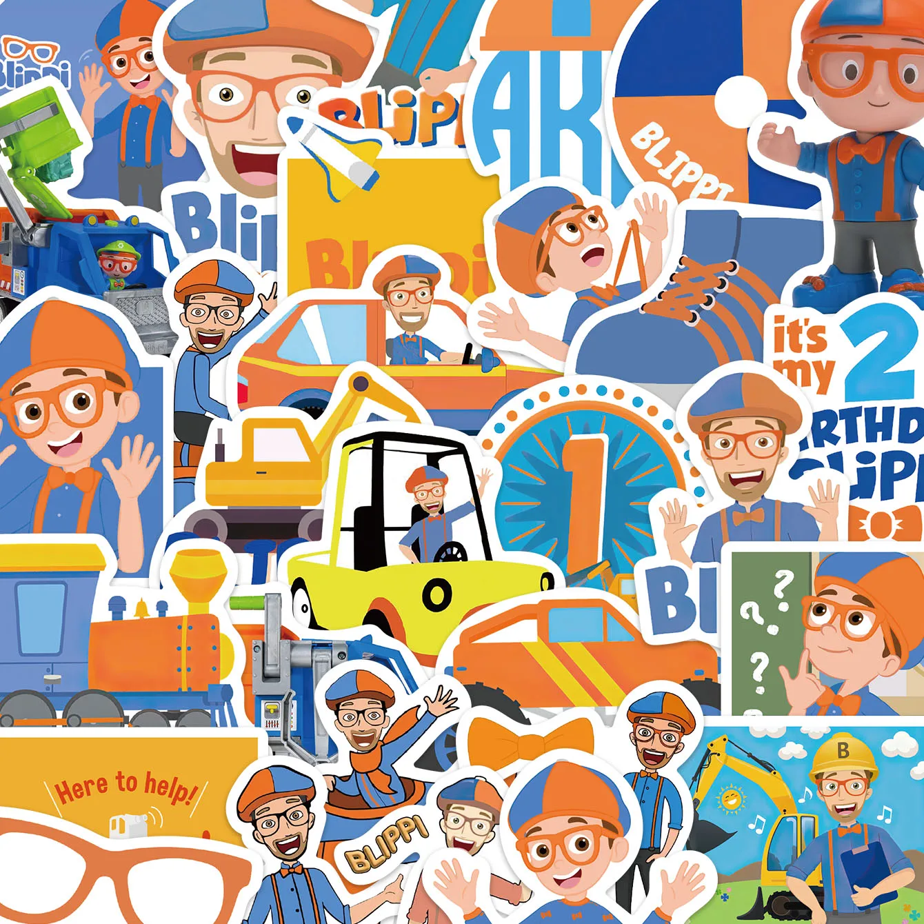 

50PCS BLiPPi Stickers Cartoon Character Toy Decals For Laptop Suitcase Refrigerator Water Cup Scrapbook DIY Graffiti Stickers