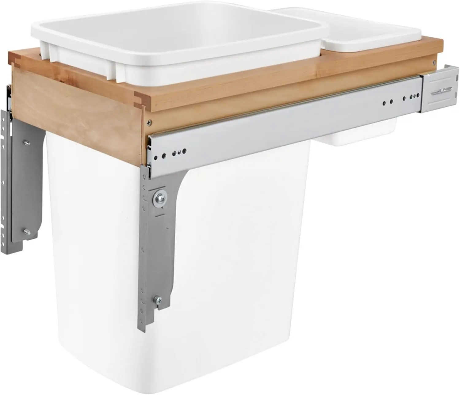

Top Mount Single Pullout Under Cabinet 35 Quart Kitchen Trash Can with Full-Extension Slides, Easy Install