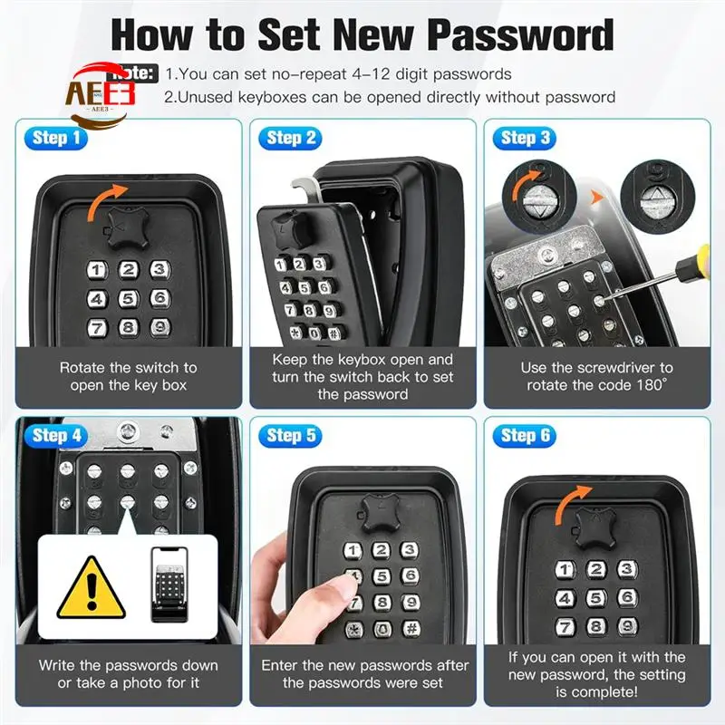 

AEE3-Key Lock Box For Outdoor Use, 12-Position Combination Key Storage Box With Weatherproof Cover, Suitable For Home Garage