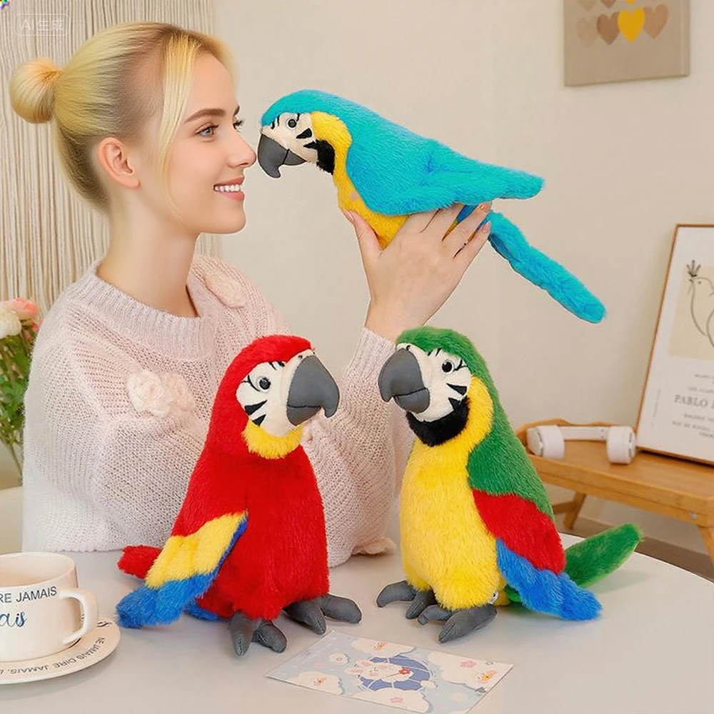 

25 см яркие цветные попугаи, плюшевые игрушки, милый пушистый попугай, мягкие куклы, дикие животные, птица, детские подарки на день рождения, домашний декор