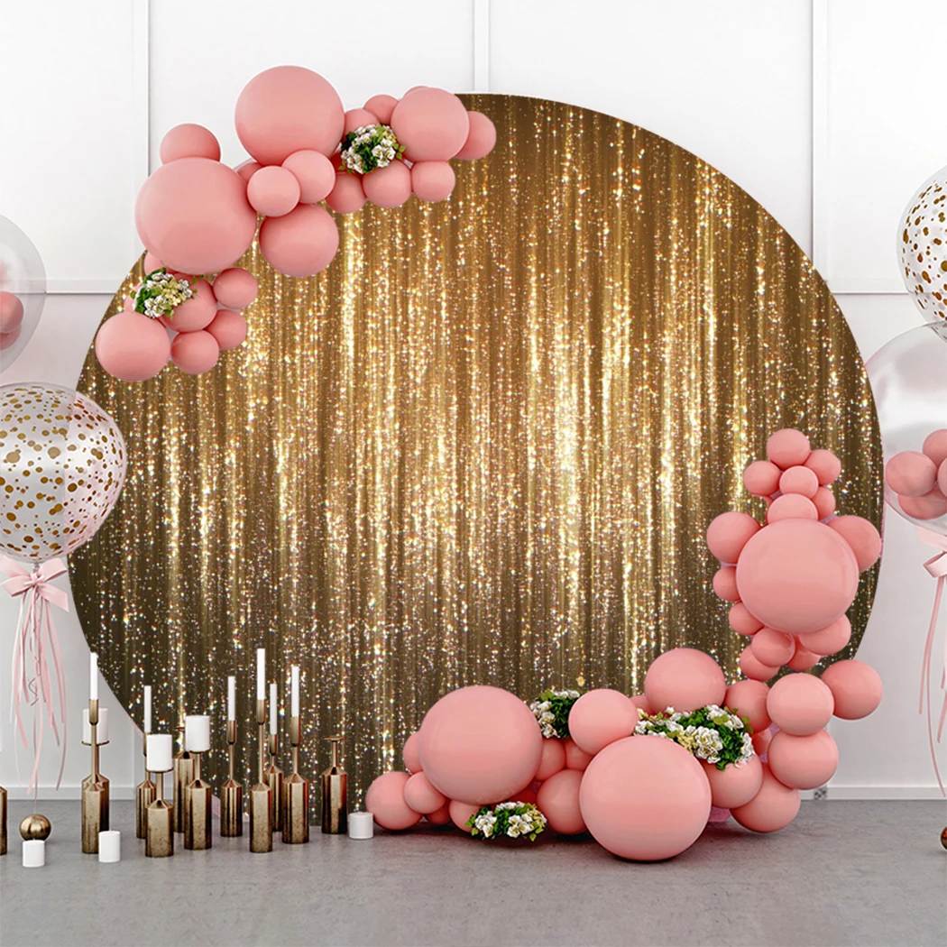 Round Backdrop Cover Glitter For Photography Adult Birthday Party Decor Baby Portrait Photographic Background Photo Studio