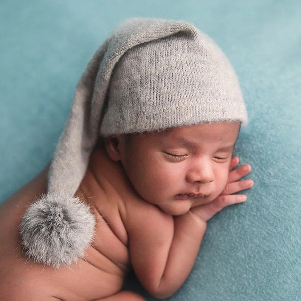 Newborn Photography Hat Newborn Photography Hat Baby Beanies Knit Fur Ball Baby Hat Photo Studio Props Accessories