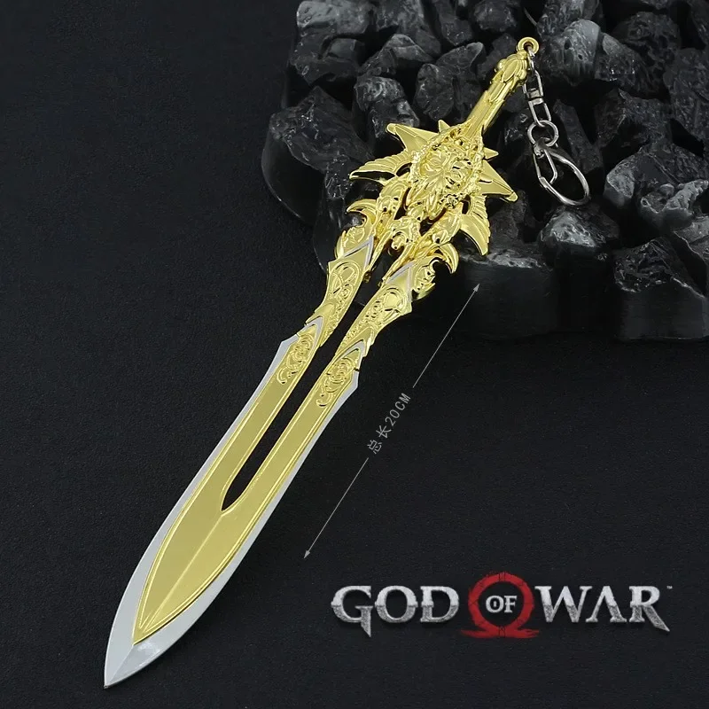 

God of War Weapon Blade of Olympus Blades of Chaos Zeus Kratos Game Keychain Katana Sword Real Collection Desktop Display Toy