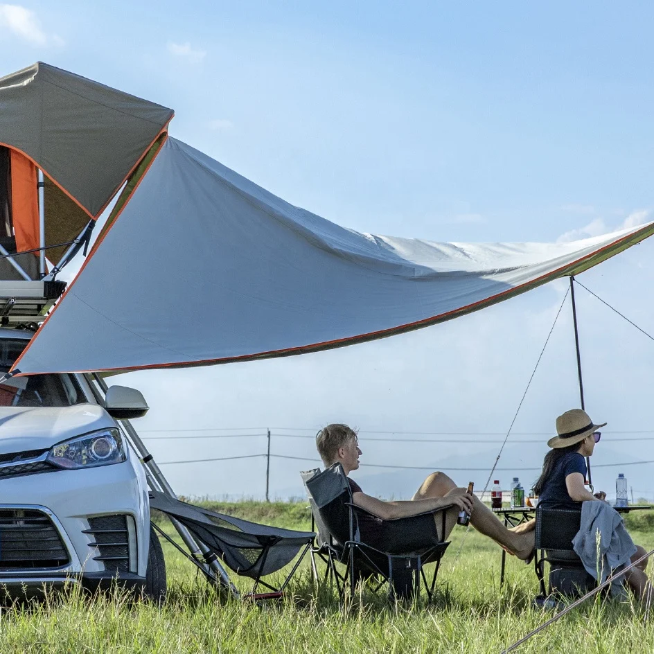 

Outdoor Awning Camping Portable Foldable Waterproof Car Roof Top Tents Sunshade Simple Motorhome Car Rear Tent
