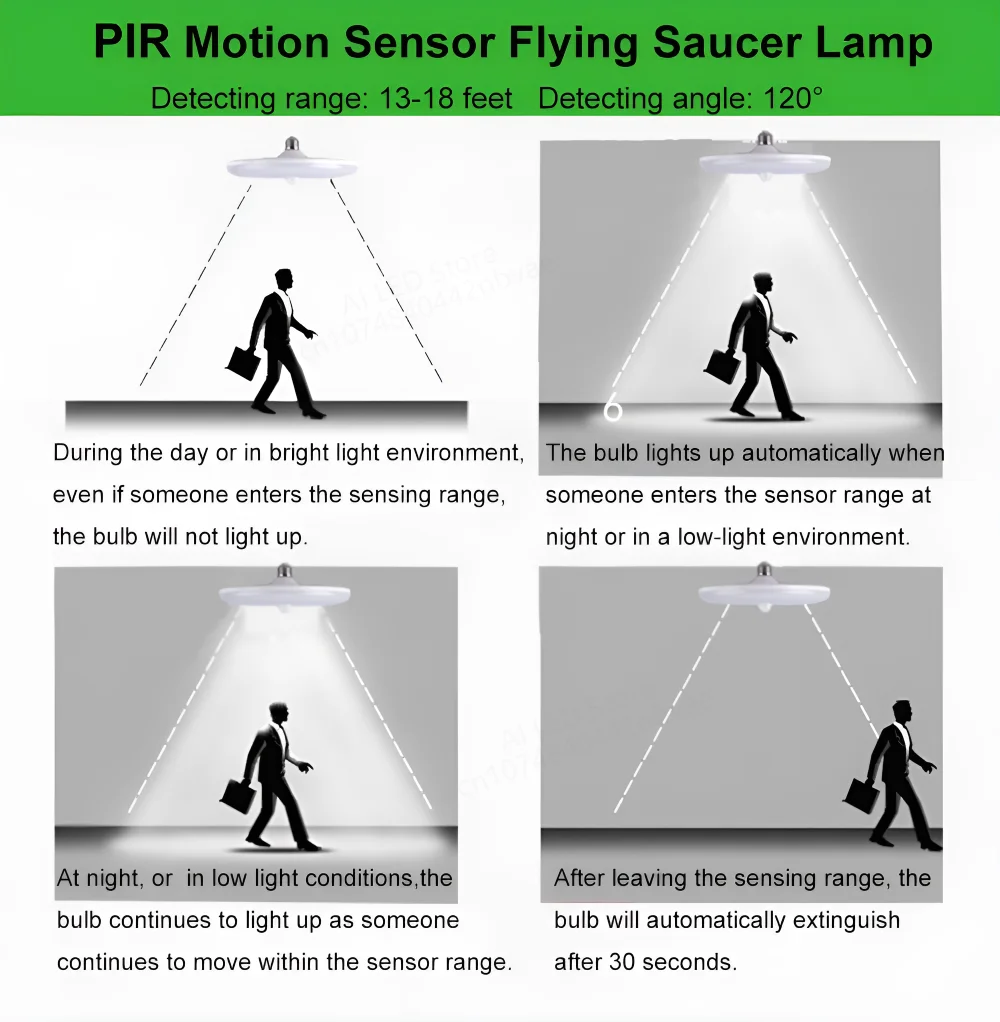 36w 50w led e27 ufo pir bewegungs sensor decken leuchten pir nachtlichts ensor wand lampen ac220v für smart home flur