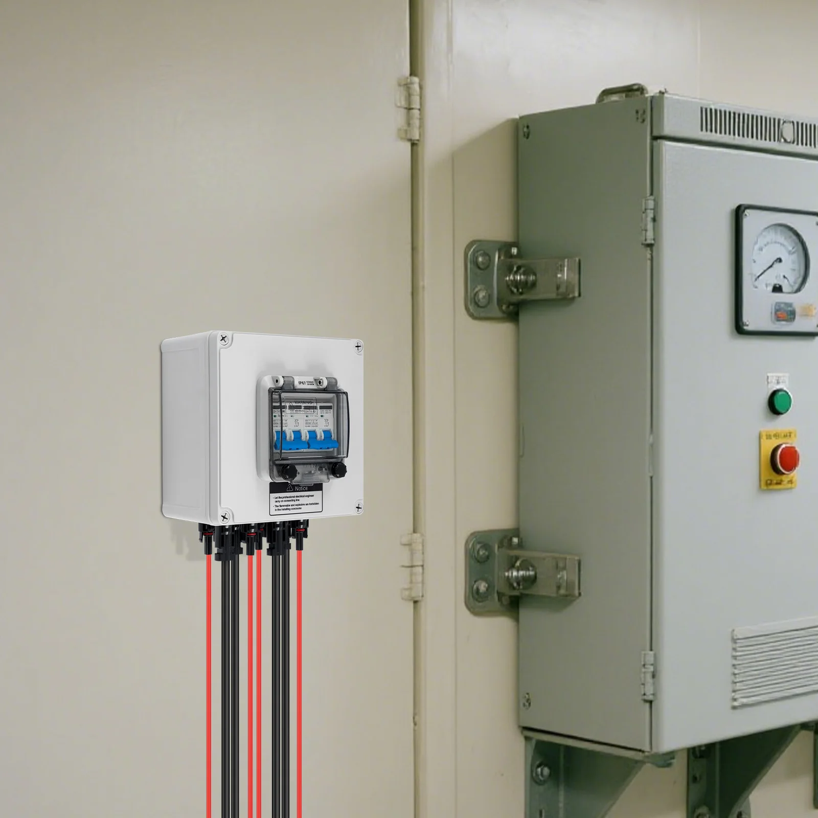 Picture 7: PV Combiner Box 2 Input 2 Output IP67 Waterproof with 30A Circuit Breaker Overvoltage Protection for Solar Panel System Off Grid