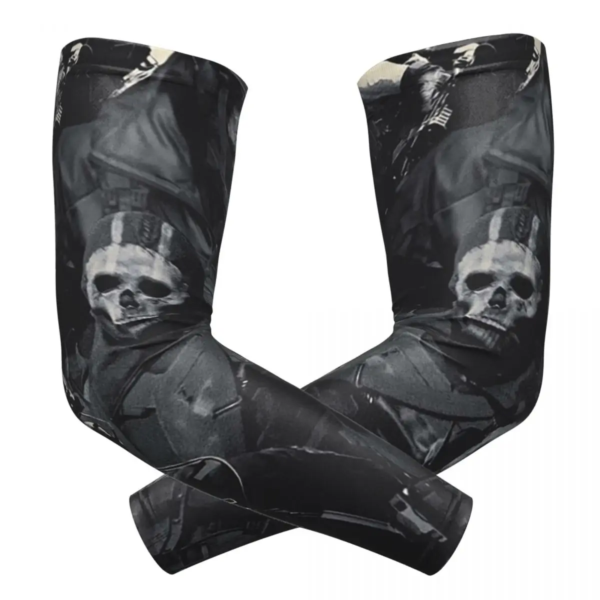 

Simon Ghost Riley Открытые нарукавники Защитный чехол от солнца и ультрафиолета Летние велосипедные рукава с татуировкой