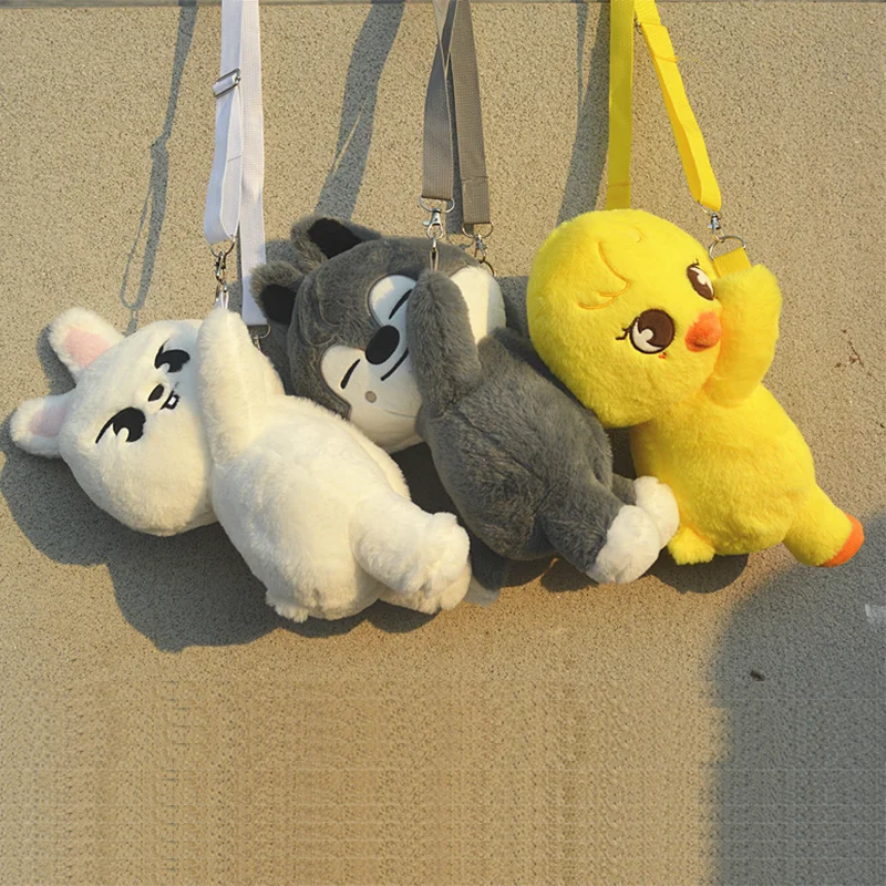 

Плюшевая сумка-рюкзак SKZOO Stray Kids Doll Crossbody Bag K-POP с персонажами Bangchan, Felix, Hyun Jin, SKZ, подарок на день рождения для детей и взрослых фанатов