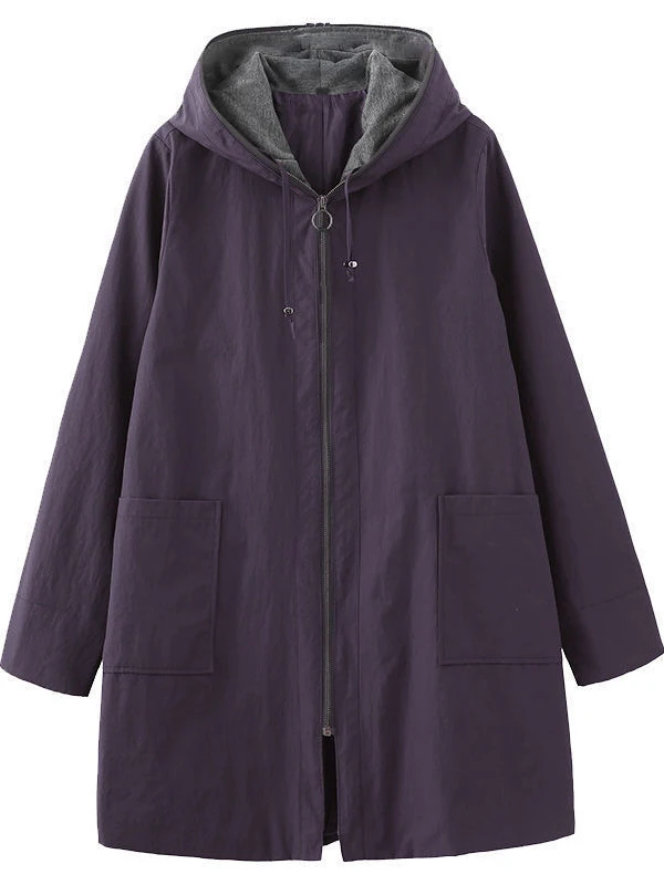 Loose Longline Jaet Korean Sle High Waist Polyester Fiber Autumn Spring plus Size Women's Outerwear Slimming Mom Coat