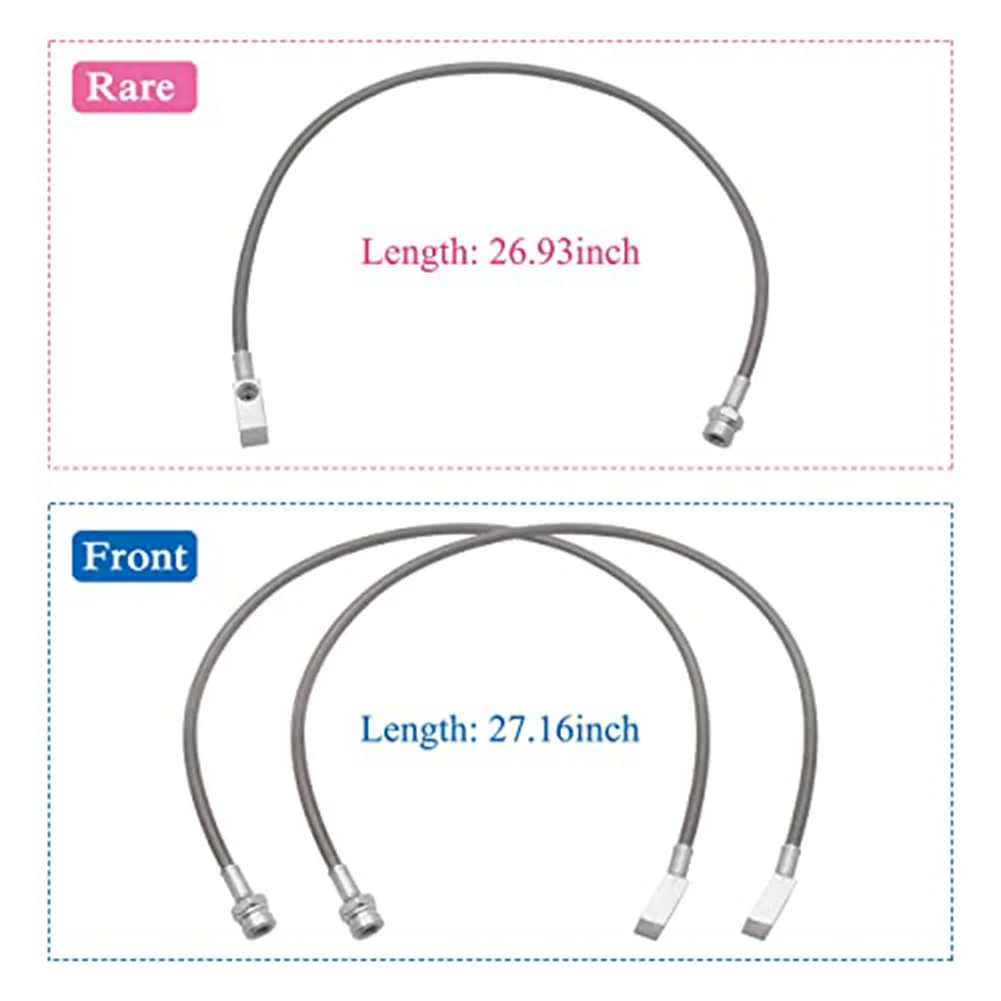 89715 Front And Rear Extended Stainless Brake Lines For Jeep For Wrangler TJ YJ Brake Lines Kit For 4in-6in Lift Accessories