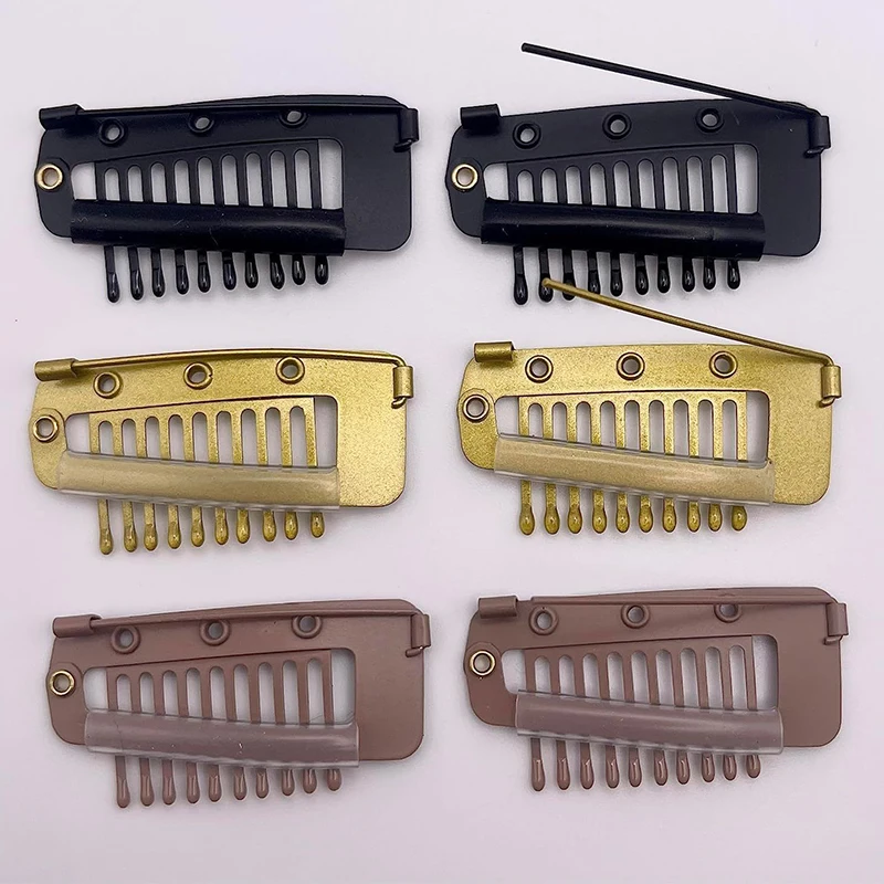 1/5 Pcs With Safety Pin 10-Teeth Strong Chunni Grip Hair Clip Comb Setting Grip Clips Stainless Steel Chunni Dupatta Wig Clips