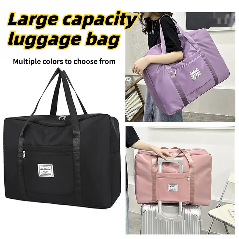 Large Capacity Waterproof Carry Bag Sturdy Foldable Travel Duffle Bag Lightweight Portable Storage Bag For Sports Daily Trip