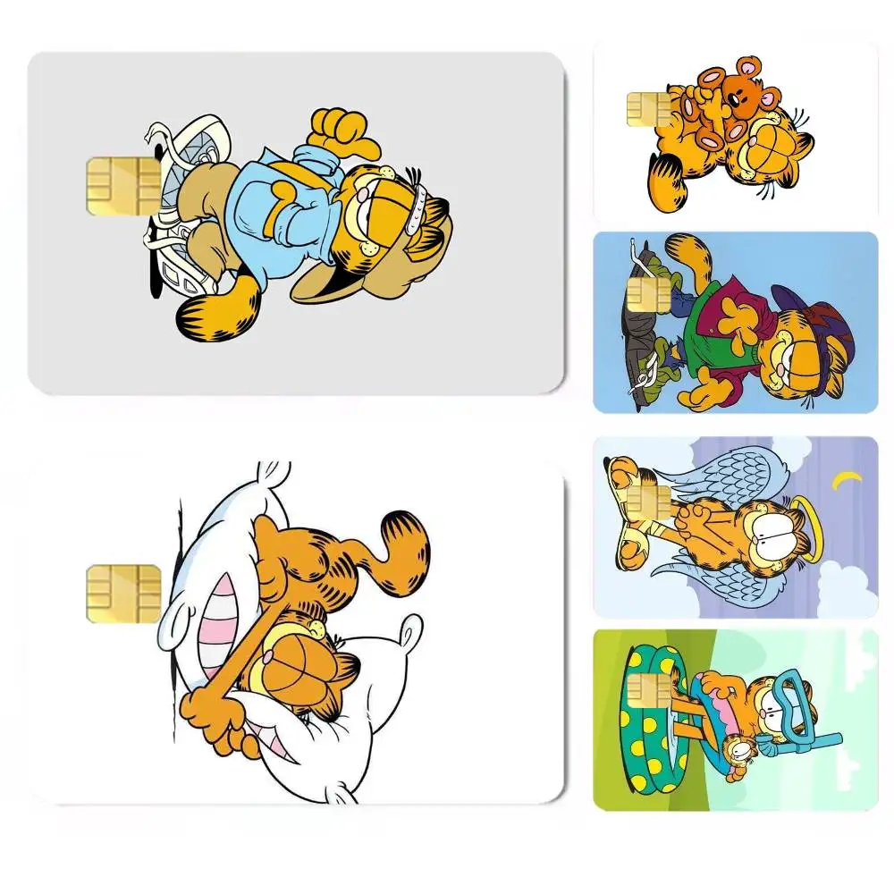 ute-e Cartoon-n GarfieldS Credit Card HD Stickers Easy to replace, change card style anytime as you like