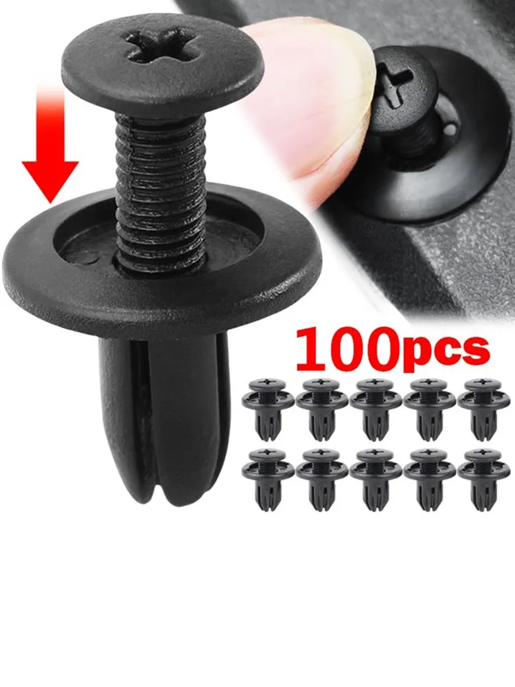 Vis de fixation de Rivets en plastique de 8mm, vis de pare-chocs de garde-boue de voiture, Clips de Rivets, trou de 8mm, broche de poussée en plastique, accessoires de voiture