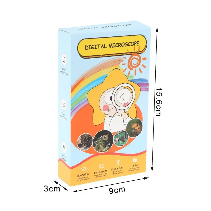 Детский цифровой микроскоп 1080P — портативный научный инструмент с увеличением 500X для студенческих экспериментов и исследований HD