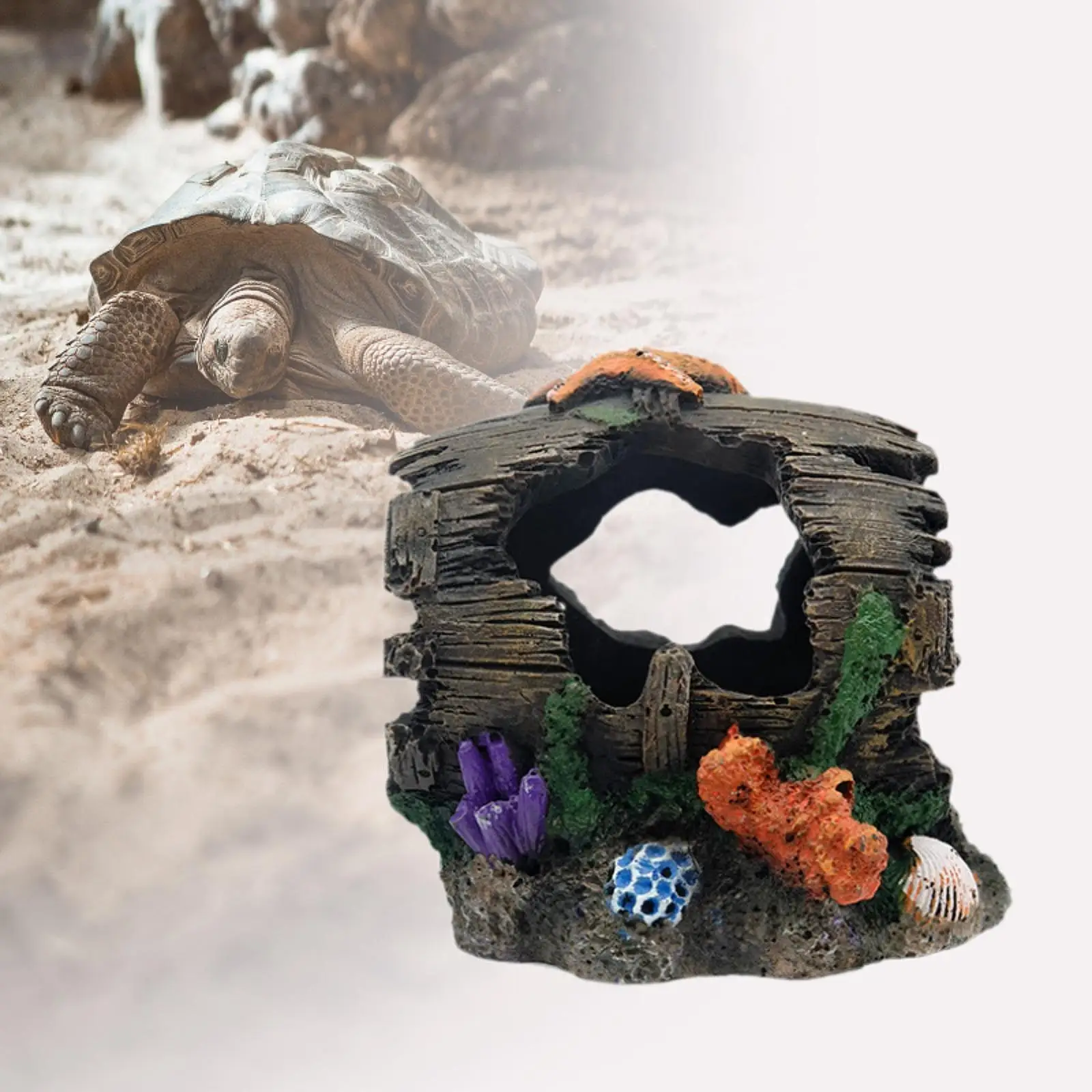 

Fish Tank Decoration Aquarium Hideaway Barrel Hiding Place Figurine Landscaping Resin Crafts Aquarium Ornament Rock Cave House