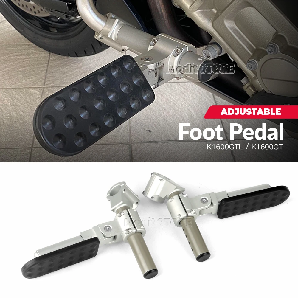 Motorcycle Adjustable Folding Foot Pegs Rest Pedal Set Footpeg Footrest Kit For BMW K1600GTL K1600GT K 1600 GT GTL 2010-2016