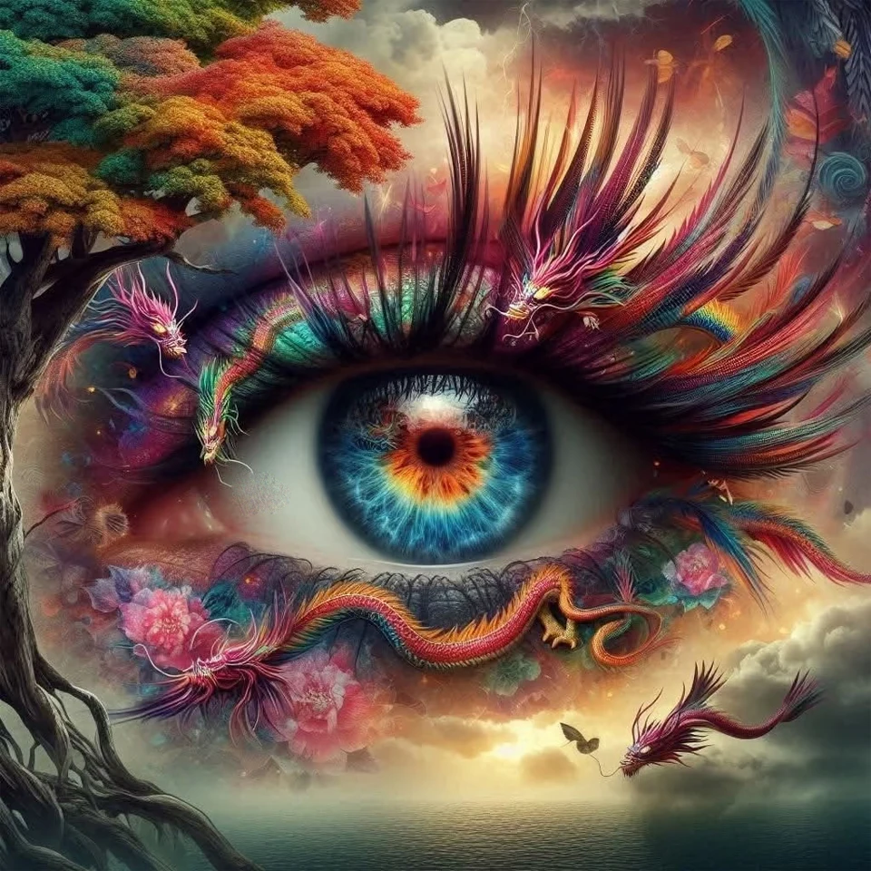 

Dreamy and Beautiful Eye Landscape Dragon 5D DIY Diamond Painting Mosaic Embroidery Cross Embroidery Rhinestone Home Decoration