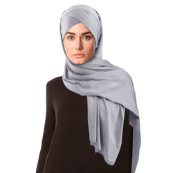 Não-Slip Muçulmano Cruz Tie Jersey, Hijab Instantâneo, Bom Ponto, Cachecol elástico, Islam Longo Xale, Headband respirável, Turbante liso, Novo