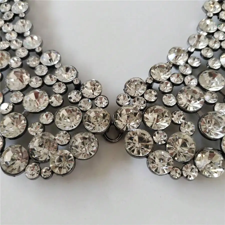 

Bohemian Style Large Collar Bow Crystal Rhinestone Fashion Necklace For Women