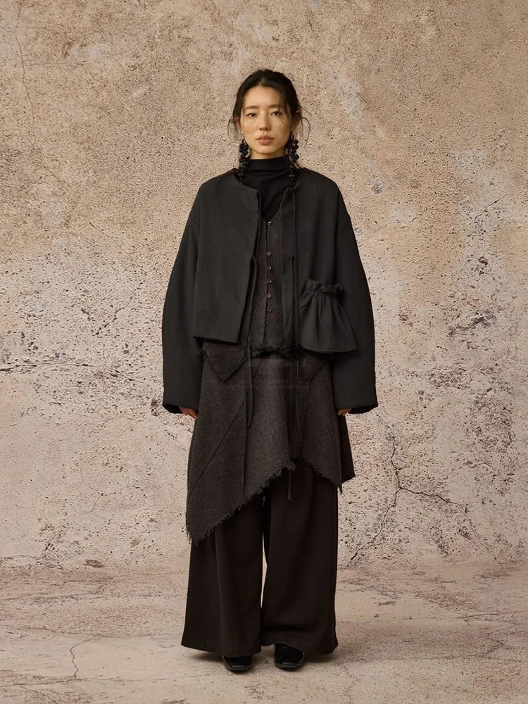 

alpw Worker's ket Yarn Cotton Jaet Lifesaving Call Elf's ket Aesthetic Detail Commute Sle Loose Fit Polyester...