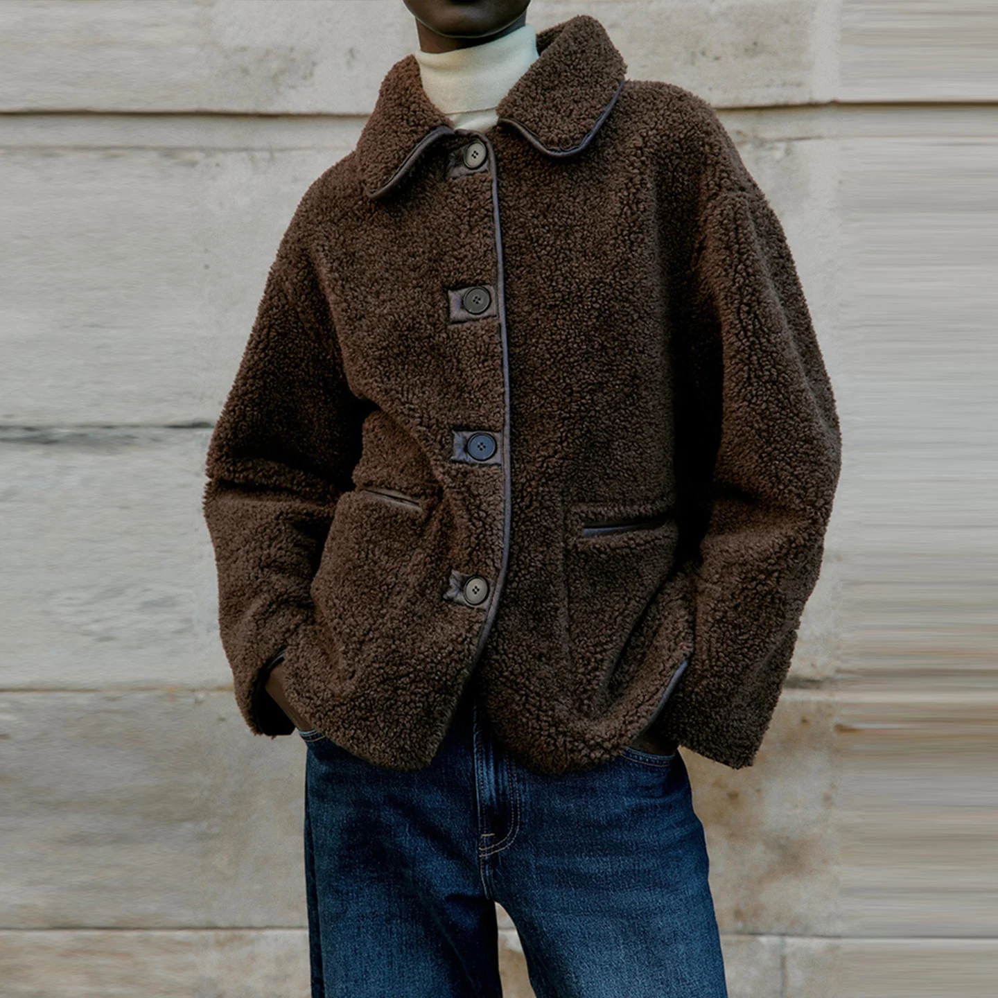 

Z Women's Double-Sided Faionable Sweet Temperament Jaet 2025 New Sle Stand Fit ort Outerwear Long Sve