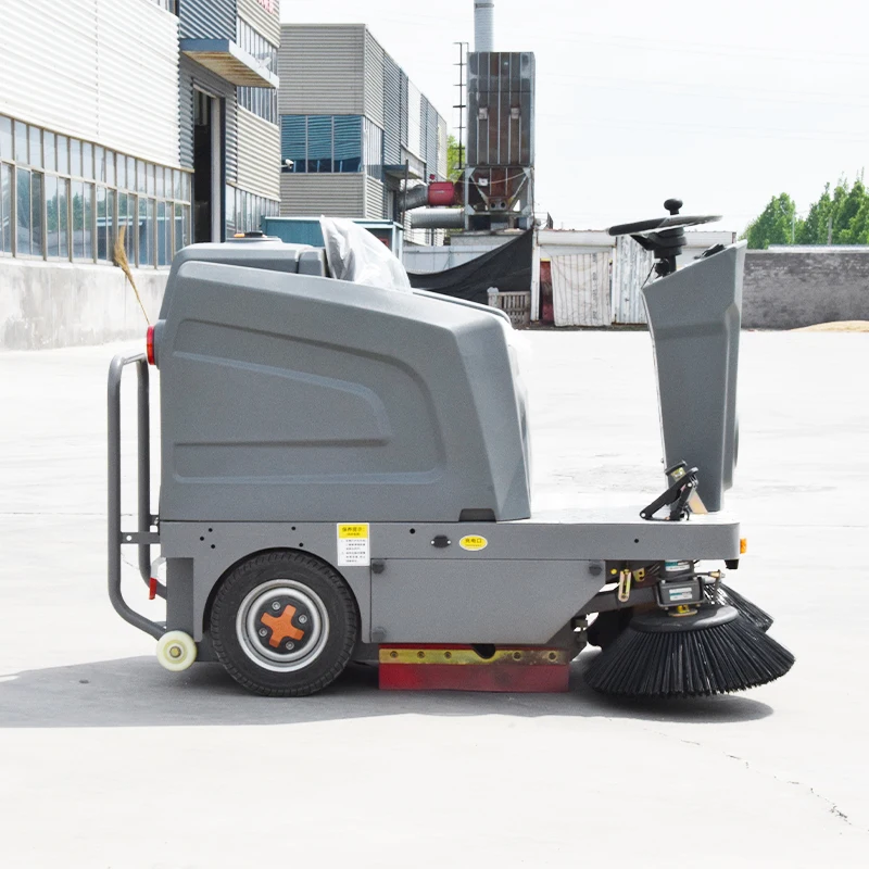 

Customized New Ride-On Burnishing Floor Sweeper Machine Battery Powered 1280mm Sweep Width Self-Propelled For Logistics Park Ind