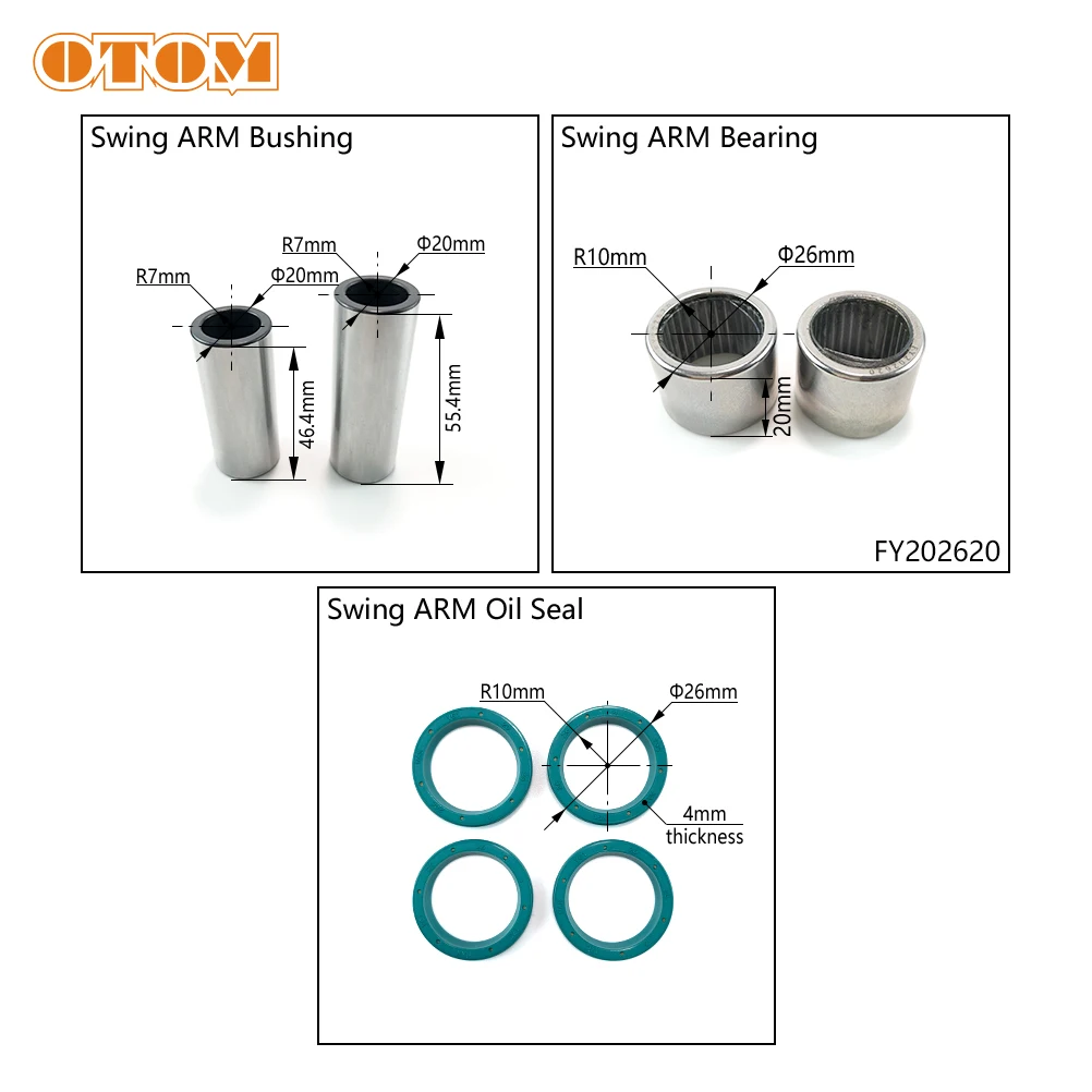 OTOM For HONDA CRF150 CR80 Motorcycle Swing ARM Oil Seal Thrust Needle Bearing Mount Bushing Suspension Rocker Arm Repair Part