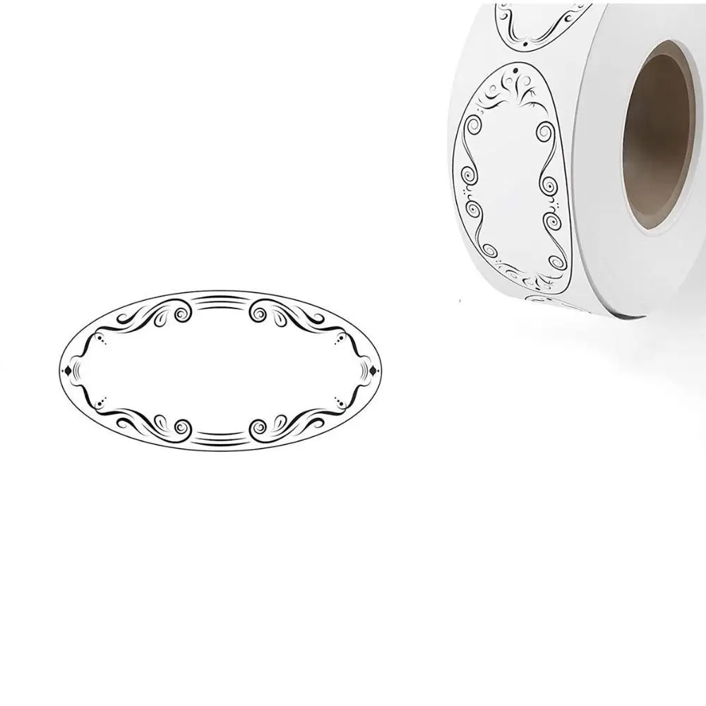 150 قطعة/لفة ملصقات البيضاوي ملصقات ذاتية اللصق جرة تعليب تخزين المواد الغذائية ملصقات قابلة للإزالة 1*2.25 بوصة ملصقات الزجاجات