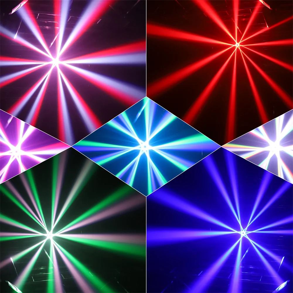 150W RGBW LED Laser Light Stage Effect Bee Eyes Zoom Lighting Colorful Pattern Light DMX512 Sound Activated for Party Wedding DJ