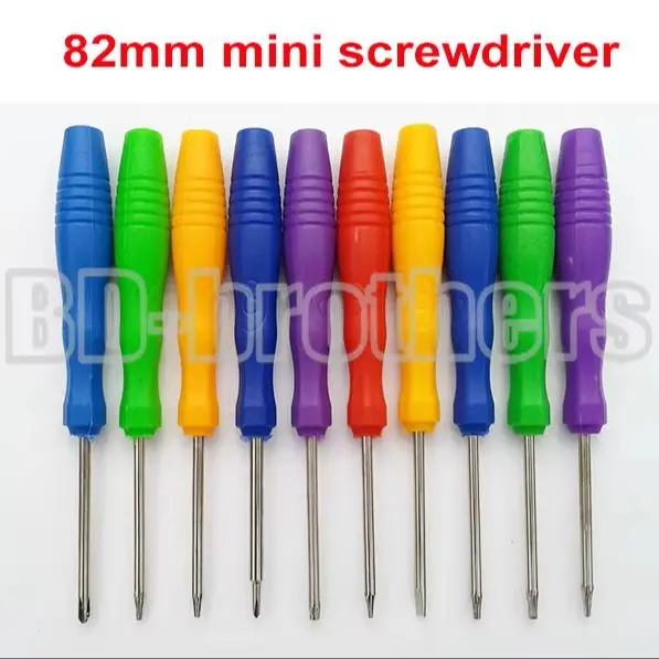 82mm Colorful Mini Screwdriver (0.8 Pentalobe / 1.5 Phillips / 2.0 Straight /T2 / T3 / T4 T5 / T6/ 1.2 Pentagon) 3000pcs/lot