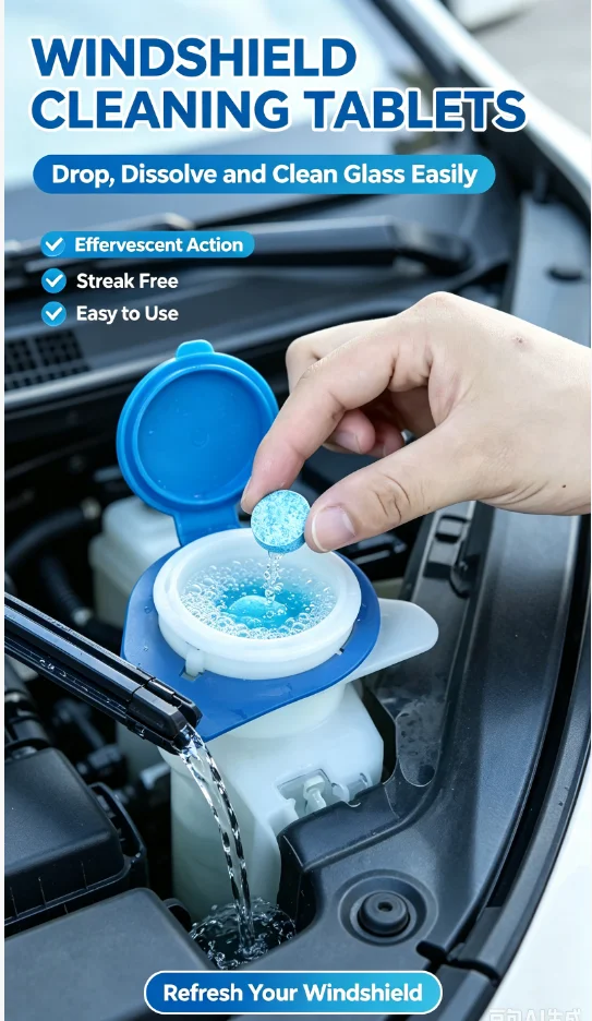 Solid Cleaner Car Windscreen Cleaner Effervescent Tablet Auto Wiper Glass Solid Cleaning Concentrated Tablets Detergent