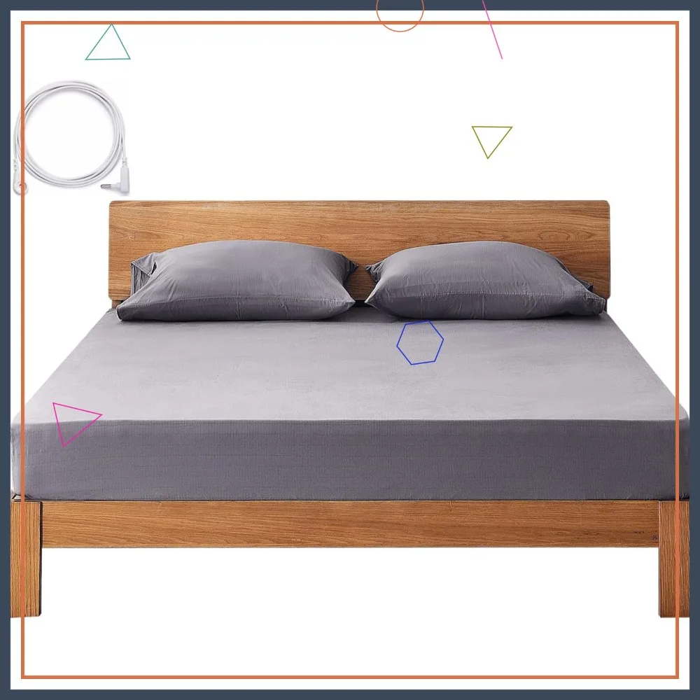 

Queen Deep Pocket Grounding Sheets with Silver Fiber & Organic Cotton for Better Sleep, Deep Grey