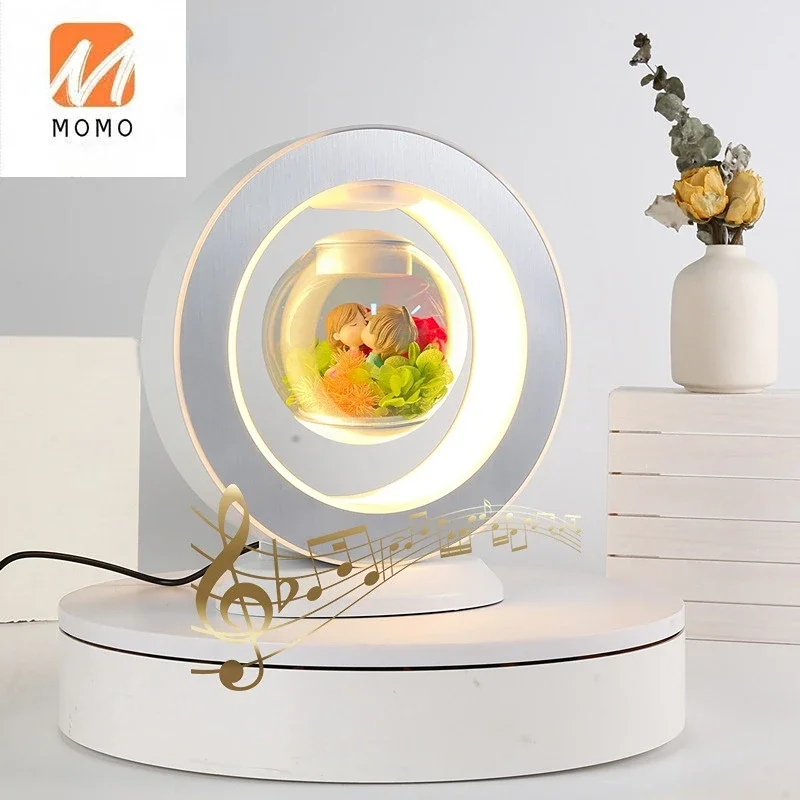 2021 New design lamp floating preserved flower glass  decoration lamp led