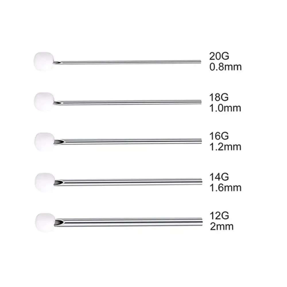 1-35PCS Set Professional Piercing Kit Includeds Mixed 12G 14G 16G 18G 20G Piercing Needles Piercing Clamps Clean Tools Kit