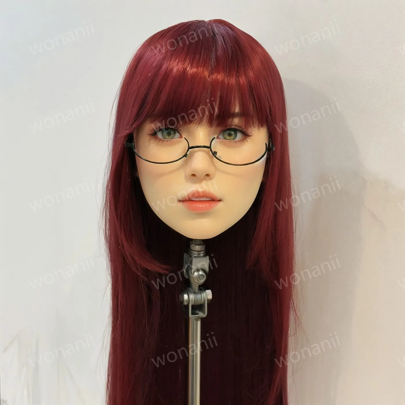 

1:1 реплика женской модели головы, изготовлен из материала TPE, бордовый парик, съемный парик, сексуальная кукла, для взрослых мужчин, с мягким текстом