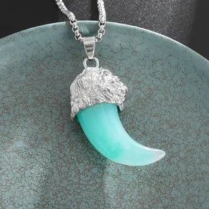 Prädiente Collana Con te di lupo in Cuckold di Buffalo und Leone Con Ciondolo Gioelli Punk aus Uomo in Pietra, Collana Con Bestia Indiana 12 Hauptverkäufe Buzios für Halsketten - №11