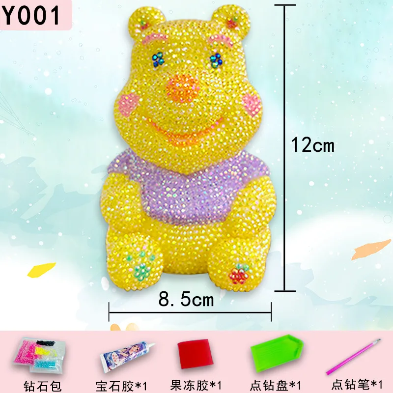 New Shiny Drill Piggy Bank Doll Handiwork DIY Resin Material Child Point Drilling Doll Good Looks Toy 11*7.5cm Savers Pot