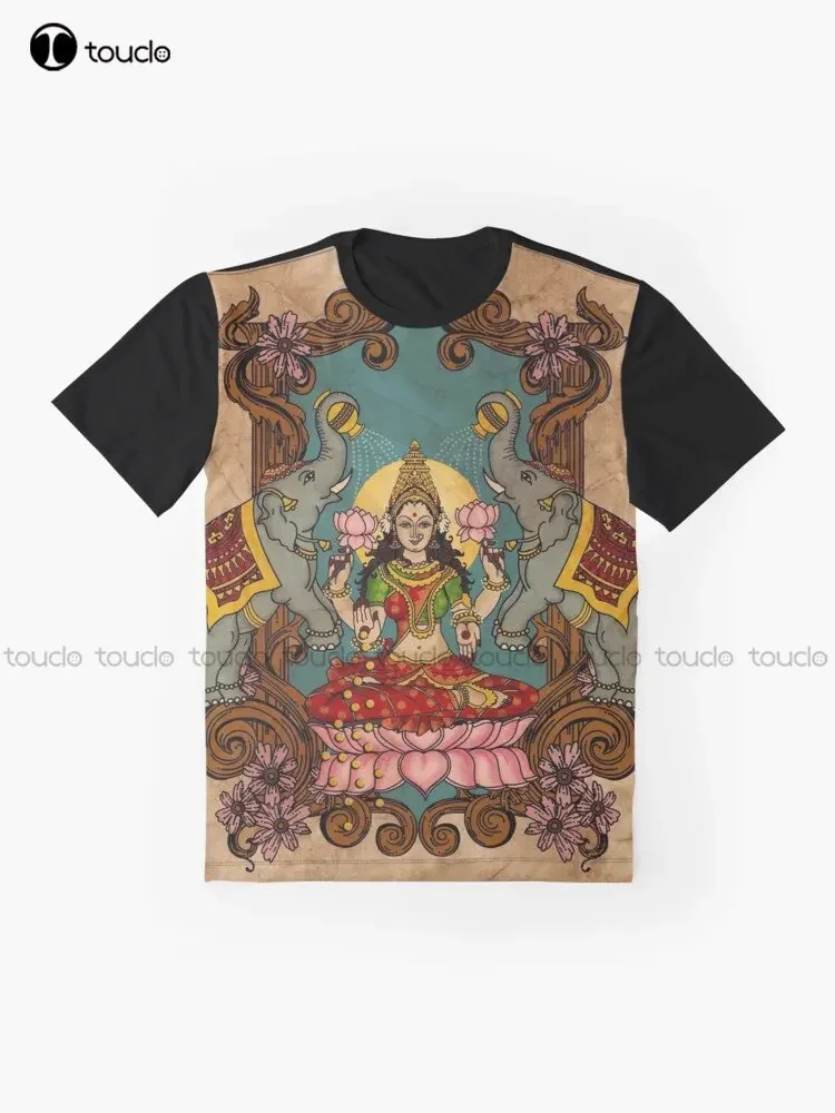 Lakshmi - Godess Of Wealth Graphic T-Shirt Custom Aldult Teen Unisex Digital Printing Tee Shirts Custom Gift Xxs-5Xl Streetwear