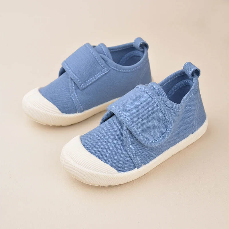 Boys' Spring Blue Canvas Breathable Comfortable  Non-Slip Low-Top Outdoor Casual Sneakers  Kids Daily Walking Shoes EY8276J